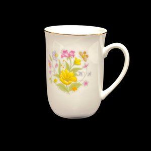 Vintage Coffee Mug Tea Cup Spring Flower Garden Butterfly Norleans Japan